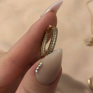 Pandora rose gold hoop earrings